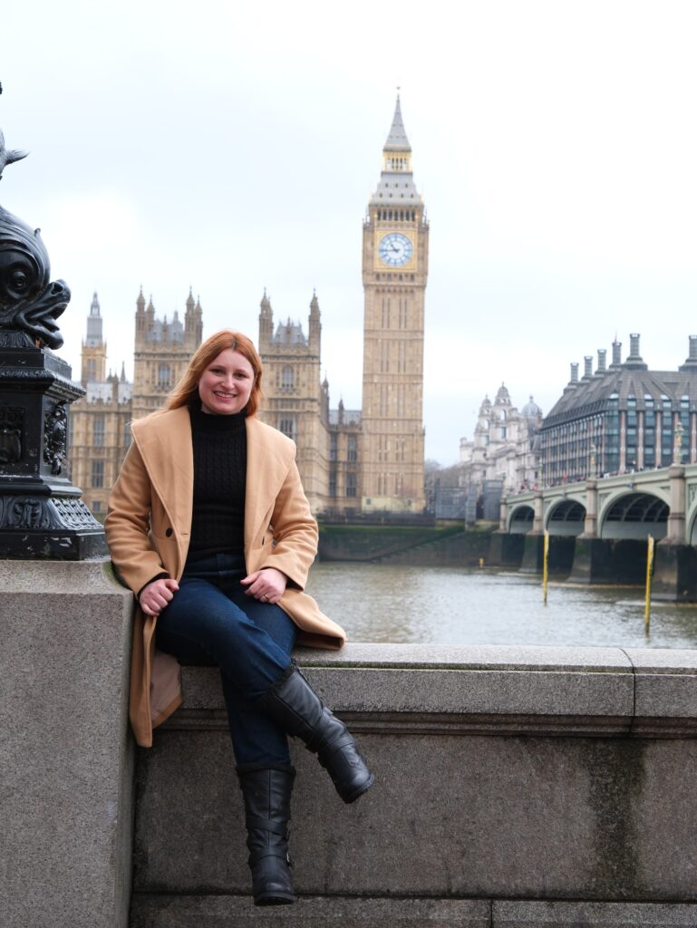 Fotografia pessoal da Jéssica durante viagem a Londres