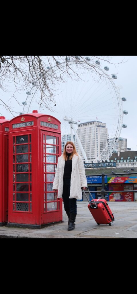 Fotografia pessoal da Jéssica durante viagem a Londres